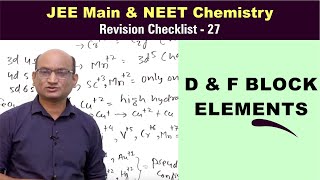 D amp F Block Elements  Revision Checklist 27 for JEE amp NEET Chemistry [upl. by Larimore348]