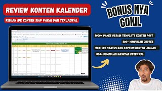 Review Aplikasi Konten Kalender  Content Planner Spreadsheets  Ide Kalender Konten Media Sosial [upl. by Nylodnarb]