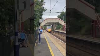 LNER Azuma 801208 zooms through Cramlington Railway Station [upl. by Diva]