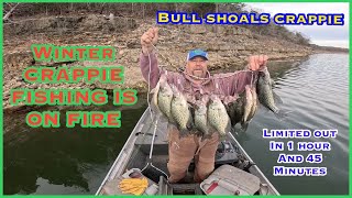 Winter Crappie fishing Bull shoals 121324 Quick limit [upl. by Tandie]