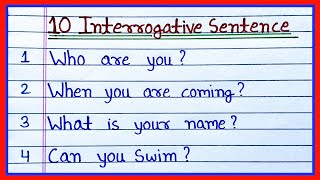 10 interrogative sentence  interrogative sentence example  interrogative sentence 10 examples [upl. by Ennaerb]