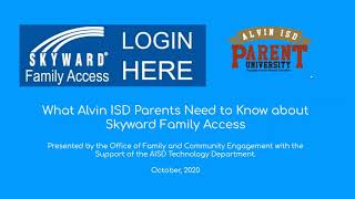 ALVIN ISD Skyward Family Access  Guide for parents [upl. by Annetta421]