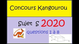 ConcoursKangourou 2020sujet Squestions 1 à 8 [upl. by Adiahs]