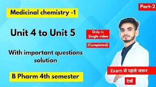 Medicinal chemistry b pharm 4th sem important questions। With solution Notes। Part2।Shahruddin khan [upl. by Moor]