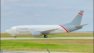 Kalitta Charters ll 737300 LandingTakingOff From KLRD [upl. by Rebah581]