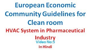 Clean room classification EEC guideline in Hindi Video No5 [upl. by Kloster574]