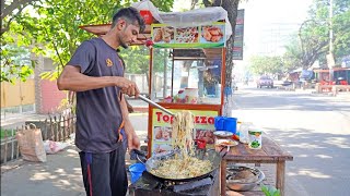 Fried Chicken Coated Unique Style Noodles Cooking  Bangladeshi Street Food [upl. by Atla480]