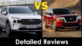 New Hyundai Santa Fe vs 2023 Nissan Pathfinder 8Seater SUV Compare [upl. by Atela606]