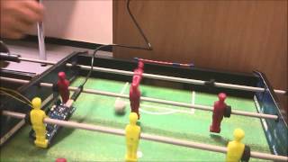 Robotic Foosball Table  Goalie First Kick [upl. by Aihsenot]