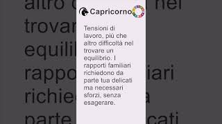 Capricorno oroscopo di venerdì 8 novembre 2024 short [upl. by Llerrehc]