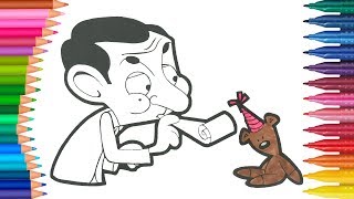 Mr Bean de pintar  Dibujos Para Niños  Learn Colors [upl. by Tanah]