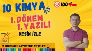 10Sınıf Kimya  1Dönem 1Yazılıya Hazırlık  20242025  Ücretsiz PDF [upl. by Laris]