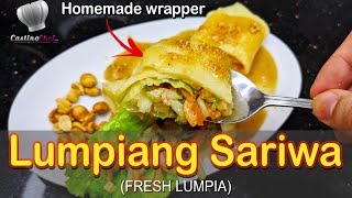 Lumpiang Sariwa Recipe  Homemade Lumpia Wrapper  Fresh lumpia  Casting Chef [upl. by Nuris]