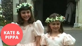 Unseen footage shows a young Kate and Pippa as beaming bridesmaids [upl. by Eittod]