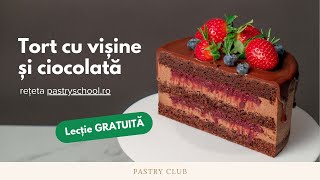 Rețetă de Tort Pădurea Neagră cu ciocolată și vișine  Irina Popovici instructor pastryschooro [upl. by Madaras]