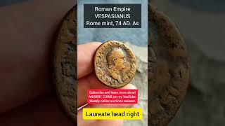 Ancient Coin Roman Empire VESPASIANUS ass Aequitas coin numismatics coincollecting [upl. by Durrell890]