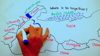 Where is the volga river located on a map  Volga River  5min Knowledge [upl. by Ahsienet]