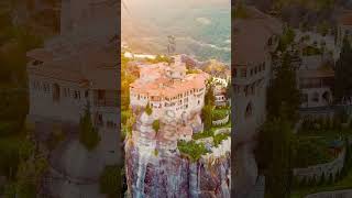 Vertical video Meteora Kalabaka Greece Monastery of Varlaam Meteora  rocks up to 600 meter [upl. by Varick]