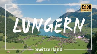 Switzerland🇨🇭 Lungern  Hidden Swiss Village  Most Beautiful Lake Lungernersee  4K 60p Drone [upl. by Anairad]