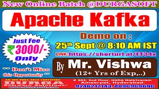 Apache Kafka Online Training  DURGASOFT [upl. by Yesdnik12]