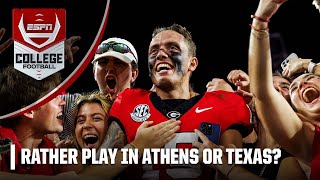 Would You Rather … Play in Athens or Texas 👀  Countdown to College GameDay [upl. by Essilrahc]