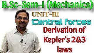 BScSemI Mechanics Derivation of Keplers 2nd and 3rd laws [upl. by Anaugahs]