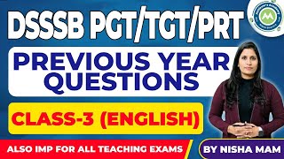 DSSSB  CHANDIGARH IMP MCQ SERIES  3 ENGLISH  BY NISHA SHARMA ACHIEVERS ACADEMY [upl. by Abana425]