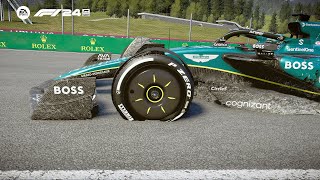 This can happen when you get a puncture on your front right wheel  F1 24 [upl. by Nnylarej]