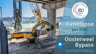 Timelapse 2024Part 6  Oosterweelverbinding Bypass Ring Antwerpen viaduct Merksem [upl. by Ahsyekat234]