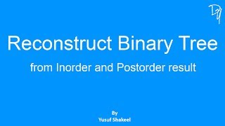 Reconstruct Binary Tree from Inorder and Postorder result [upl. by Maxfield]