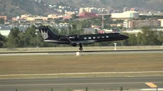 Private Gulfstream G450 N94JL Landing Malaga LEMG [upl. by Eelyahs]