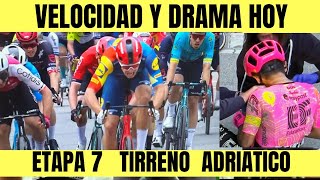 RESUMEN ETAPA 7 TIRRENO ADRIATICO 2024 VICTORIA A PURA VELOCIDAD CARAPAZ BRUTAL CAÍDA [upl. by Oraneg]