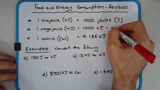 How to do calculations involving energy consumption kilojoules calories fat burned 🔥 per hour [upl. by Adamik474]