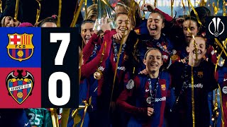 🏆 HIGHLIGHTS I FC BARCELONA 7 vs 0 LEVANTE  SPANISH SUPERCUP CHAMPIONS 🔵🔴 [upl. by Hgielanna]