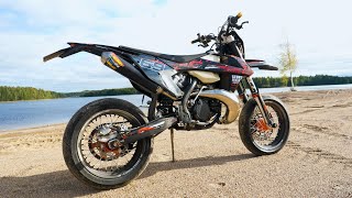 KTM 300 Tpi  Insane 2stroke Supermoto Testride [upl. by Hirschfeld992]