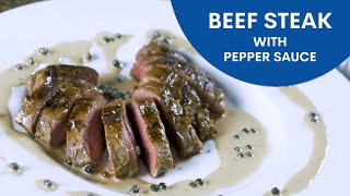 Beefsteak with peppercorn sauce from Remoska® Vega [upl. by Yroj]