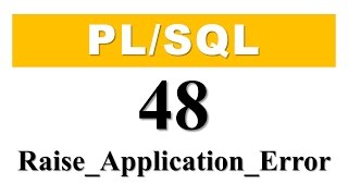 PLSQL tutorial 48 Declare UserDefine Exception using RAISEAPPLICATIONERROR [upl. by Lemmie]