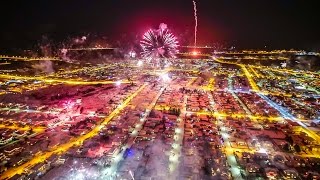 Fireworks over Keflavik  New years eve 2017 [upl. by Nairadal]