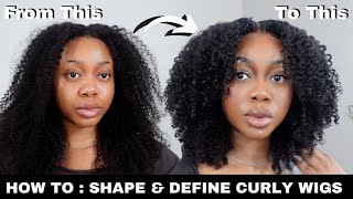 THE EASIEST WAY TO CUT amp SHAPE A CURLY WIG  TRICK FOR DEFINE CURLS THAT WONT PUFF FRIZZ UP NADULA [upl. by Draude]