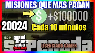 📢TOP 3 MEJORES MISIONES para GANAR MUCHO DINERO en GTA 5 ONLINE 20024 para POBRES [upl. by Justina]