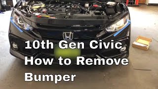 How to remove 20162019 Civic front bumper cover step by step [upl. by Malti421]