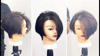 Perfect Asymmetrical Short Layered Bob Haircut Tutorial With Graduation  Long to Creative Bob Cuts [upl. by Kutchins270]