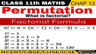 CLASS 11 MathsLIMITSCBSECHSEICSEFactorial Formula HINDIPermutationsPART1 [upl. by Duarte]