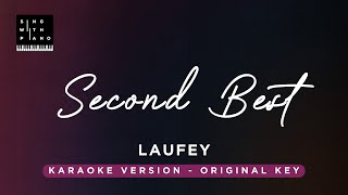 Second best  Laufey Original Key Karaoke  Piano Instrumental Cover with Lyrics [upl. by Nyrb173]