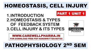 Homeostasis  Cell Injury  Feedback System  Part 1 Unit 1  Pathophysiology B Pharm 2nd Semester [upl. by Zetnom]