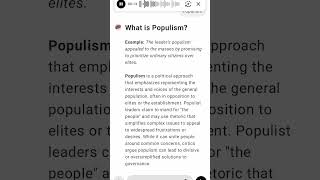 What is Populism [upl. by Ttam]