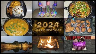 New Year 2024 Celebration Vlog  Cake Cutting  BBQ  Grand Lunch Recepies  Vellore Fort [upl. by Tedi]