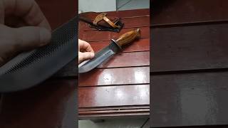 Faca Artesanal feita com lima Grosa de casquear facas cutelaria knife [upl. by Boffa702]