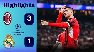 AC Milan Big Win 🤯 Against Real Madrid  UEFA champions league highlights  Champions league 202425 [upl. by Ennylhsa722]