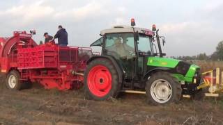 Landb Goossens  Aarsele  DeutzFahr Agroplus 410 met Goossens 1rij [upl. by Evander]